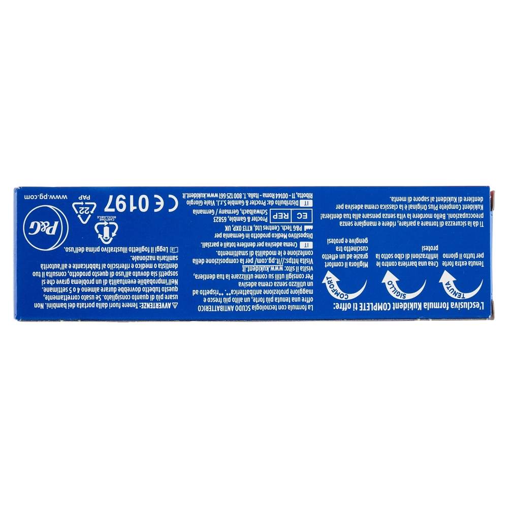 Kukident Complete Plus Original Crema Adesiva per Dentiere Totali e Parziali 35 g